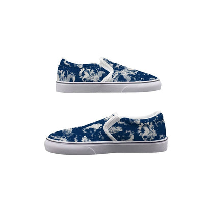 Yoycol Blue Flora - Women's Slip On Sneakers