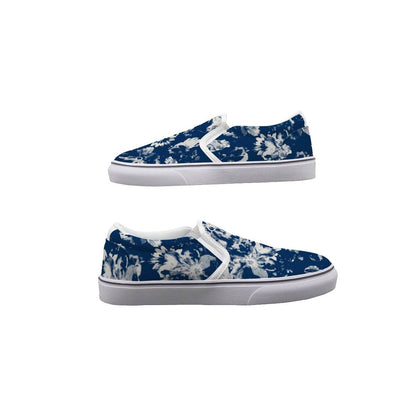 Yoycol Blue Flora - Women's Slip On Sneakers