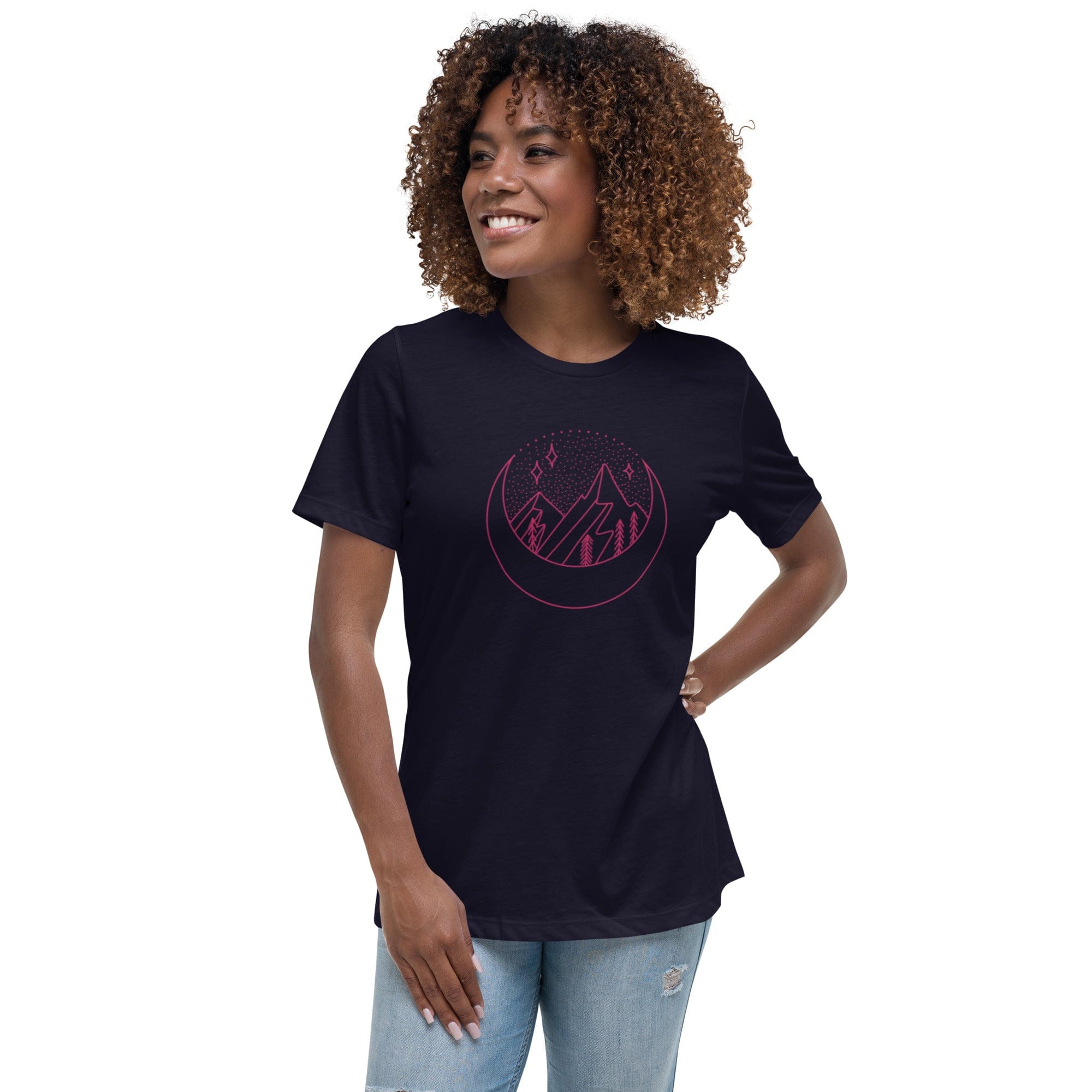 Spruced Roost Navy / S Crescent Stars Relaxed T-Shirt - S-3XL