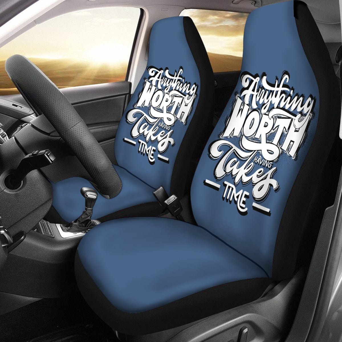 Yoycol U / White Denim Blue Anything Worth Having - Universal Car Seat Cover With Thickened Back