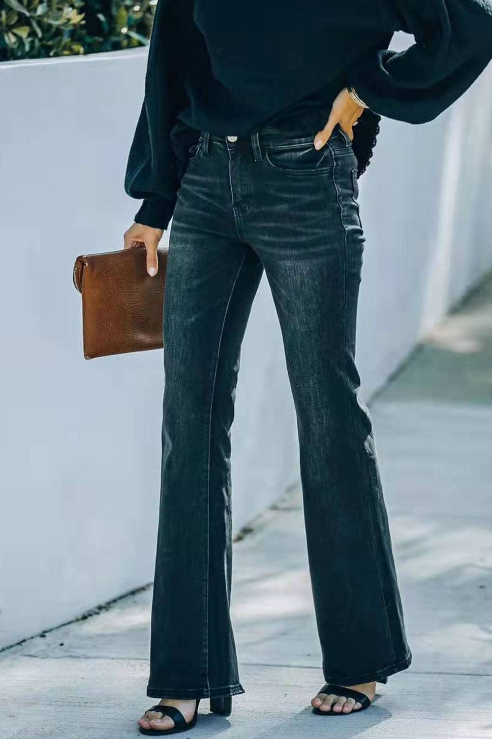 Trendsi Denim Buttoned Long Jeans