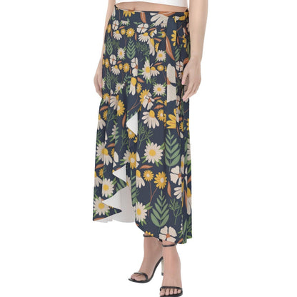 Yoycol Ecru Black Daisy - Women's Wrap Skirt