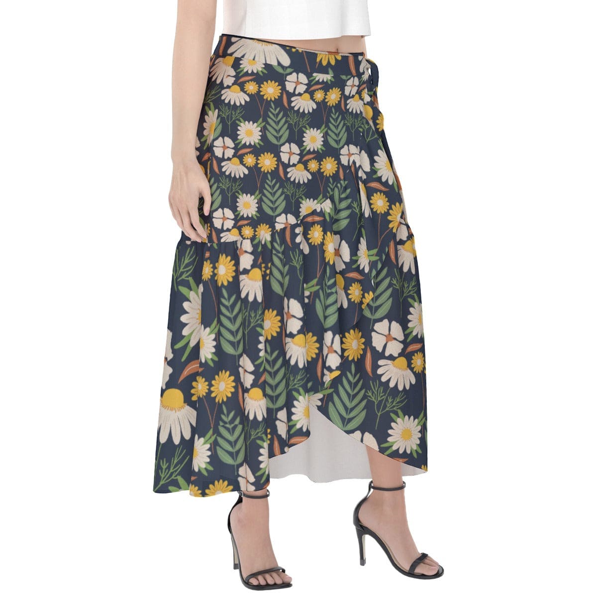 Yoycol Ecru Black Daisy - Women's Wrap Skirt