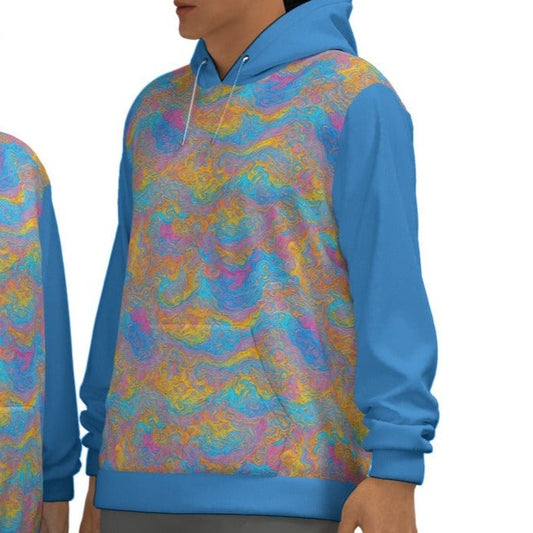 Yoycol 2XL / White Electric Blue Unisex Pullover Hoodie | 310GSM Cotton