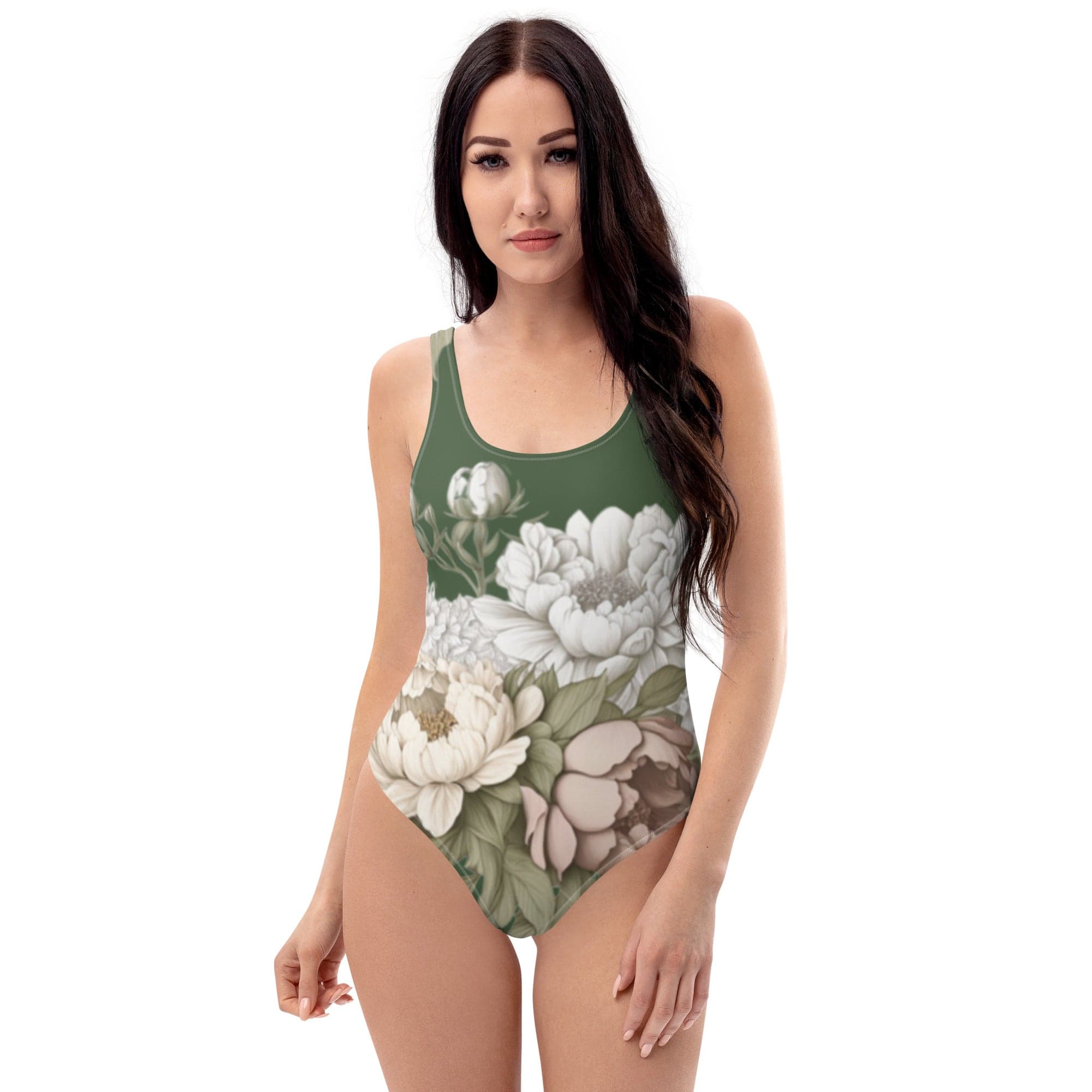 Spruced Roost XS Green Peony One-Piece Swimsuit