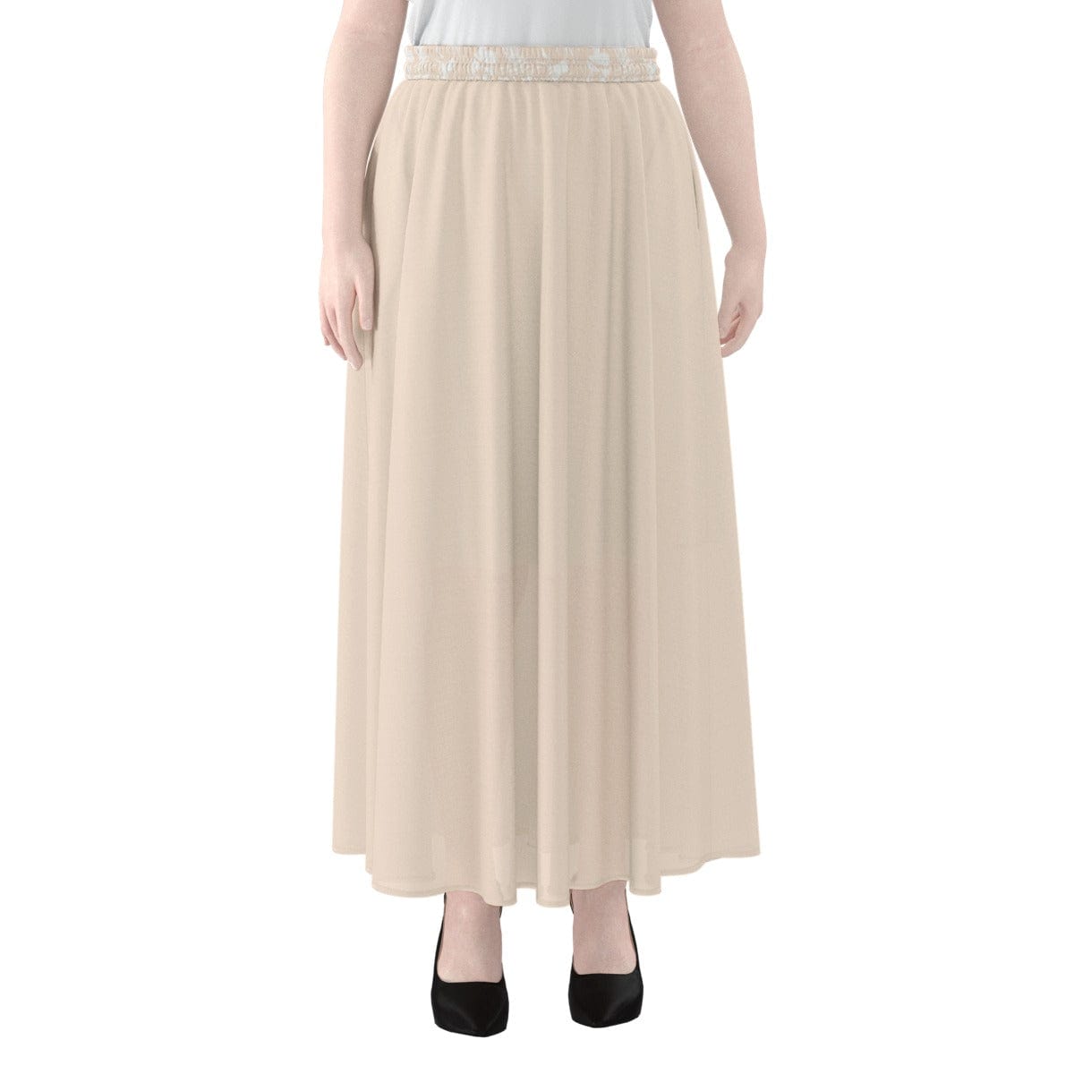 Yoycol 2XL / White Hawaii Blush - Women's Maxi Chiffon Skirts With Lining