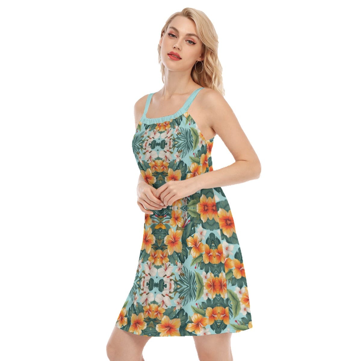 Yoycol Hibiscus Cove - All-Over Print Women's Sleeveless Cami Dress