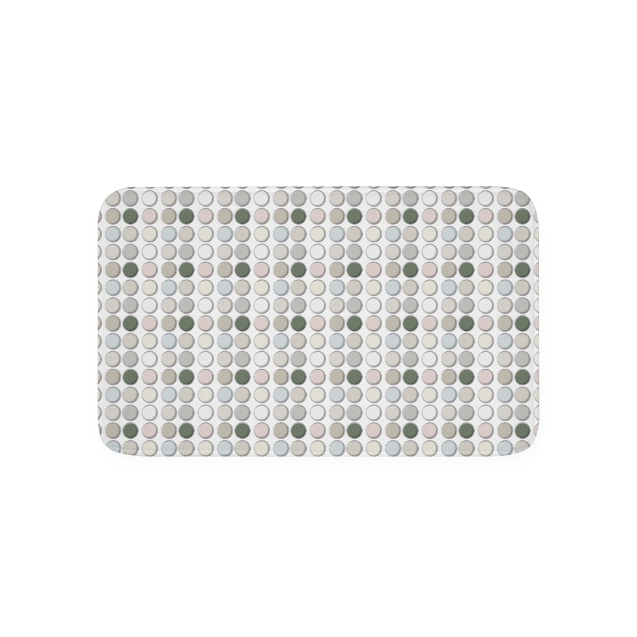 Printify Home Decor White / 30” x 18” Farmhouse Polka Dots - Memory Foam Bath Mat