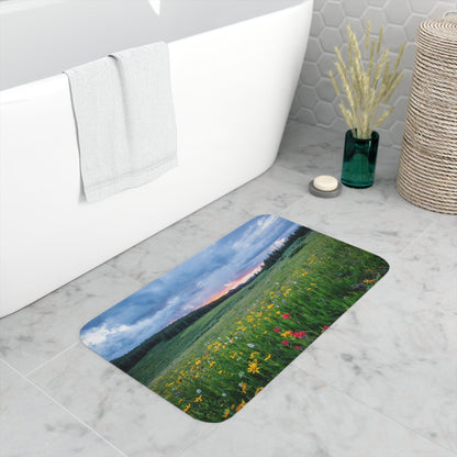 Printify Home Decor White / 30” x 18” Mt. Wildflowers - Memory Foam Bath Mat