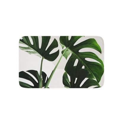 Printify Home Decor White / 30” x 18” Palm Green - Memory Foam Bath Mat