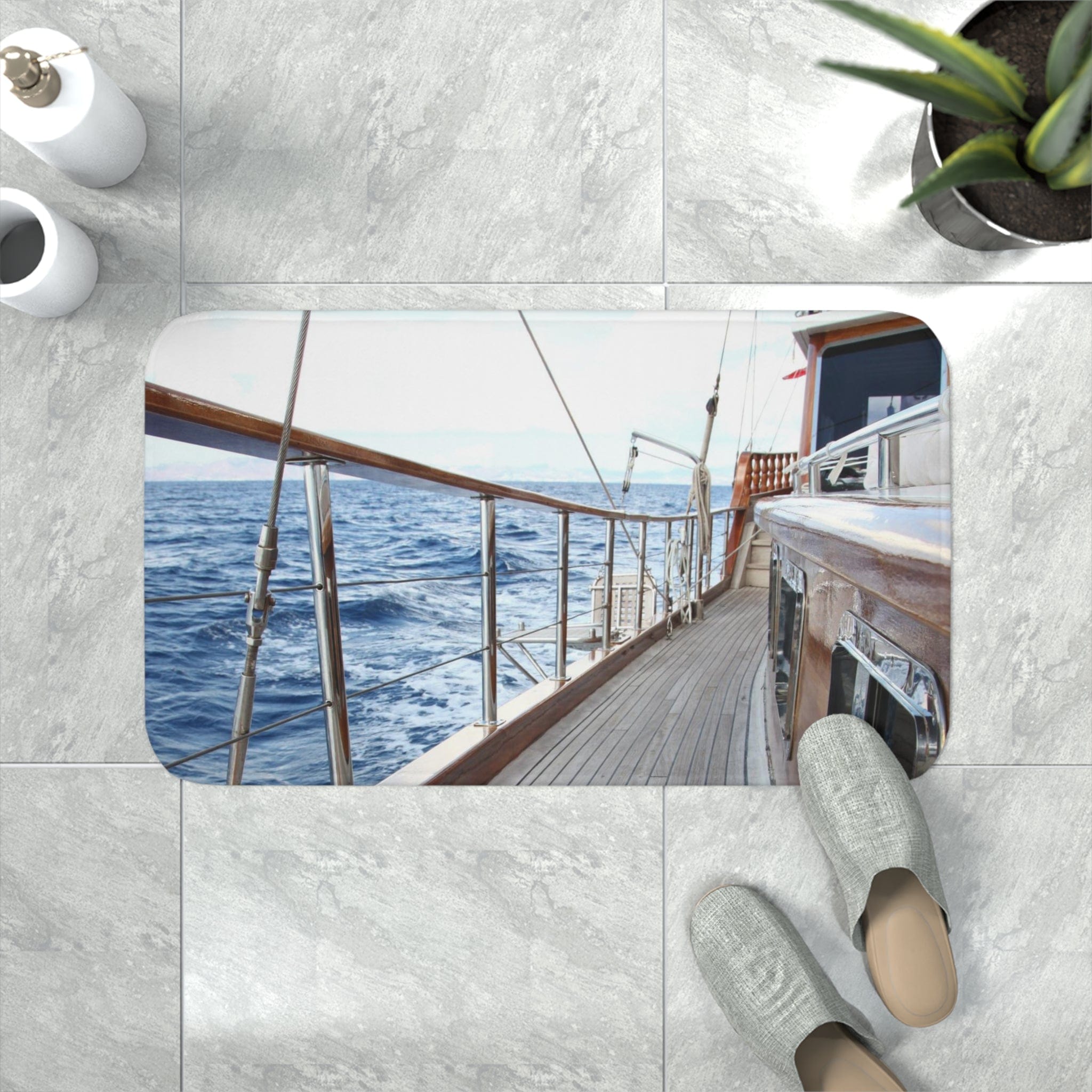 Printify Home Decor White / 30” x 18” Sailing Takes me Away - Memory Foam Bath Mat