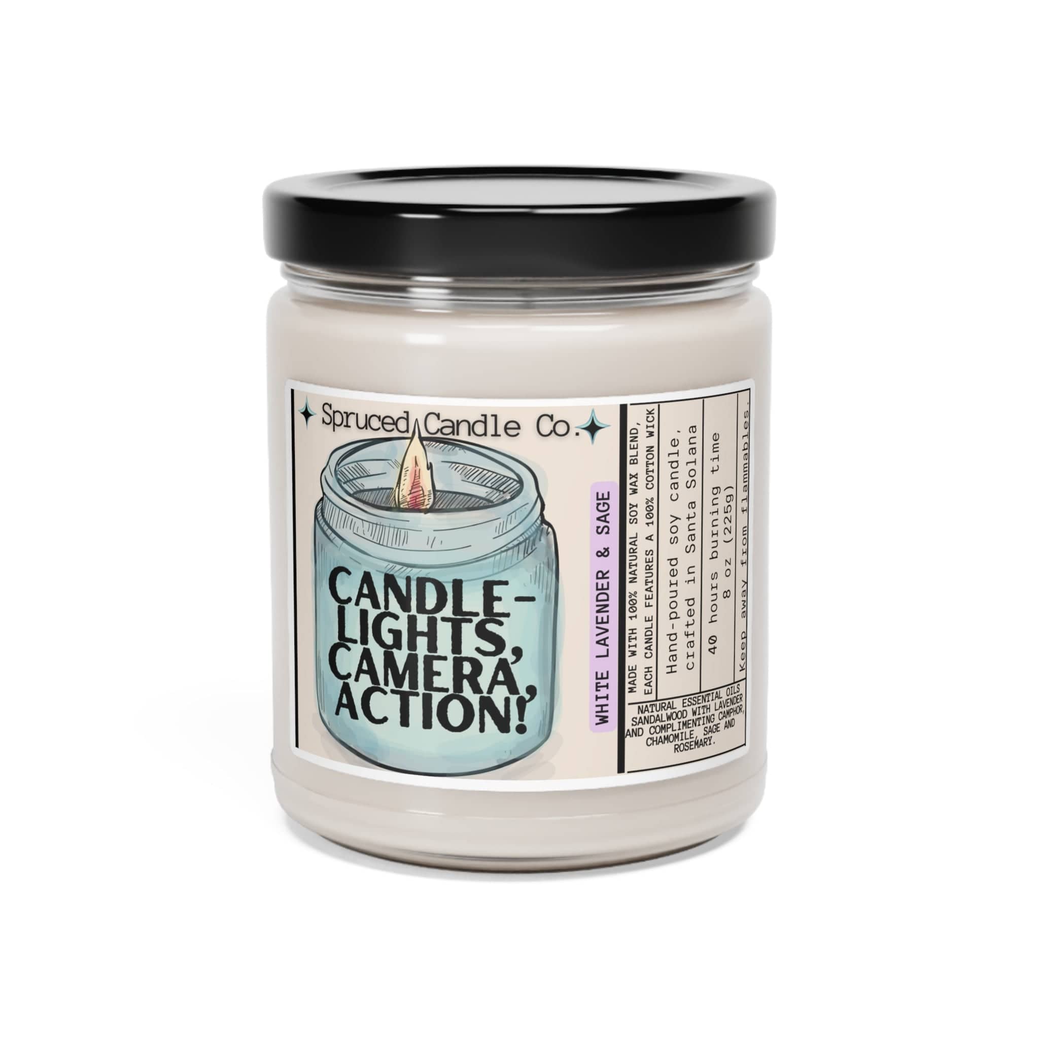 Printify Home Decor Sea Salt + Orchid / 9oz Scented Soy Candle, 9oz