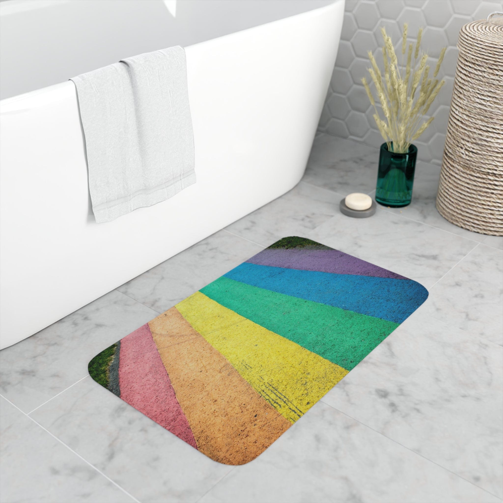 Printify Home Decor White / 30” x 18” The Path - Memory Foam Bath Mat