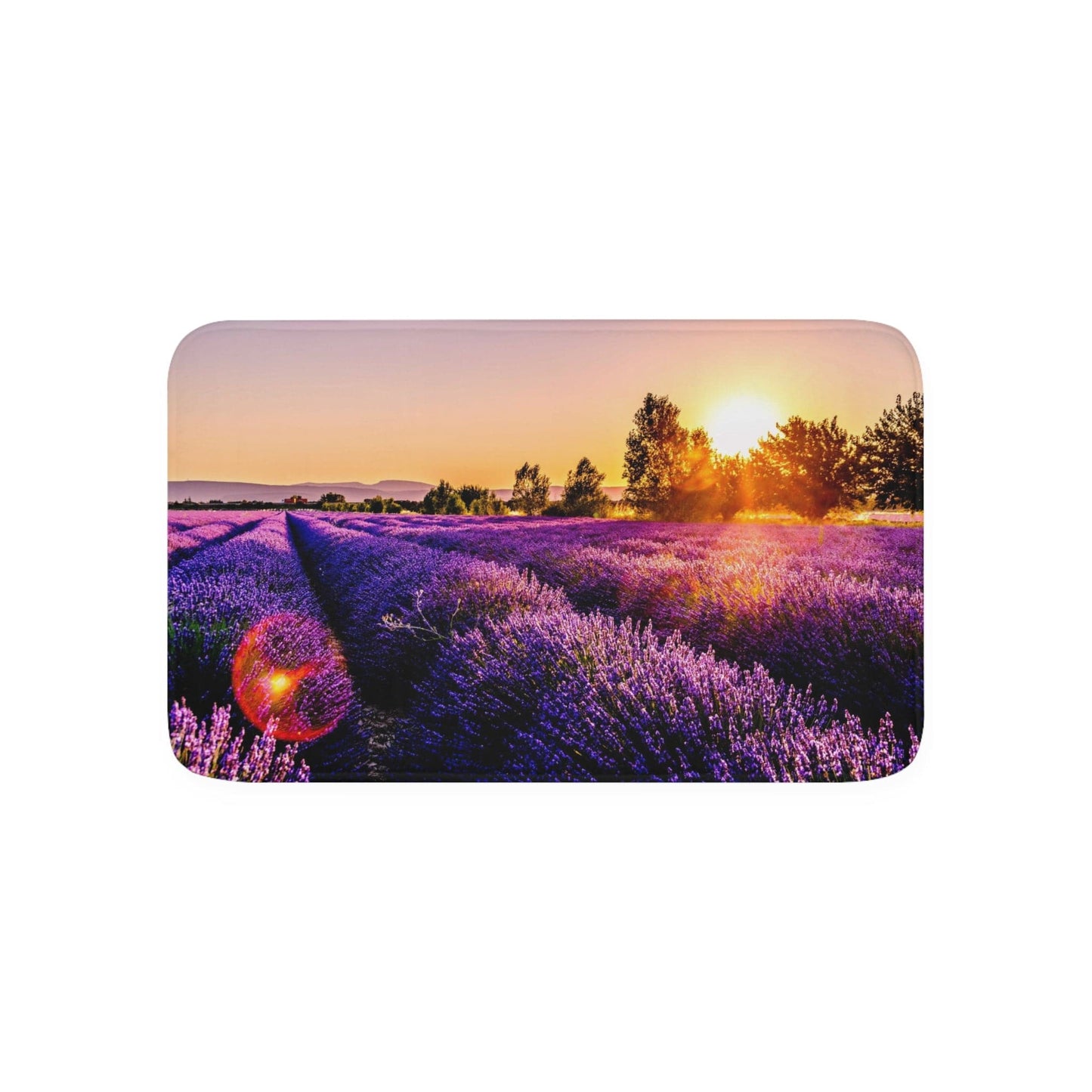 Printify Home Decor White / 30” x 18” Walking Lavender Lanes - Memory Foam Bath Mat