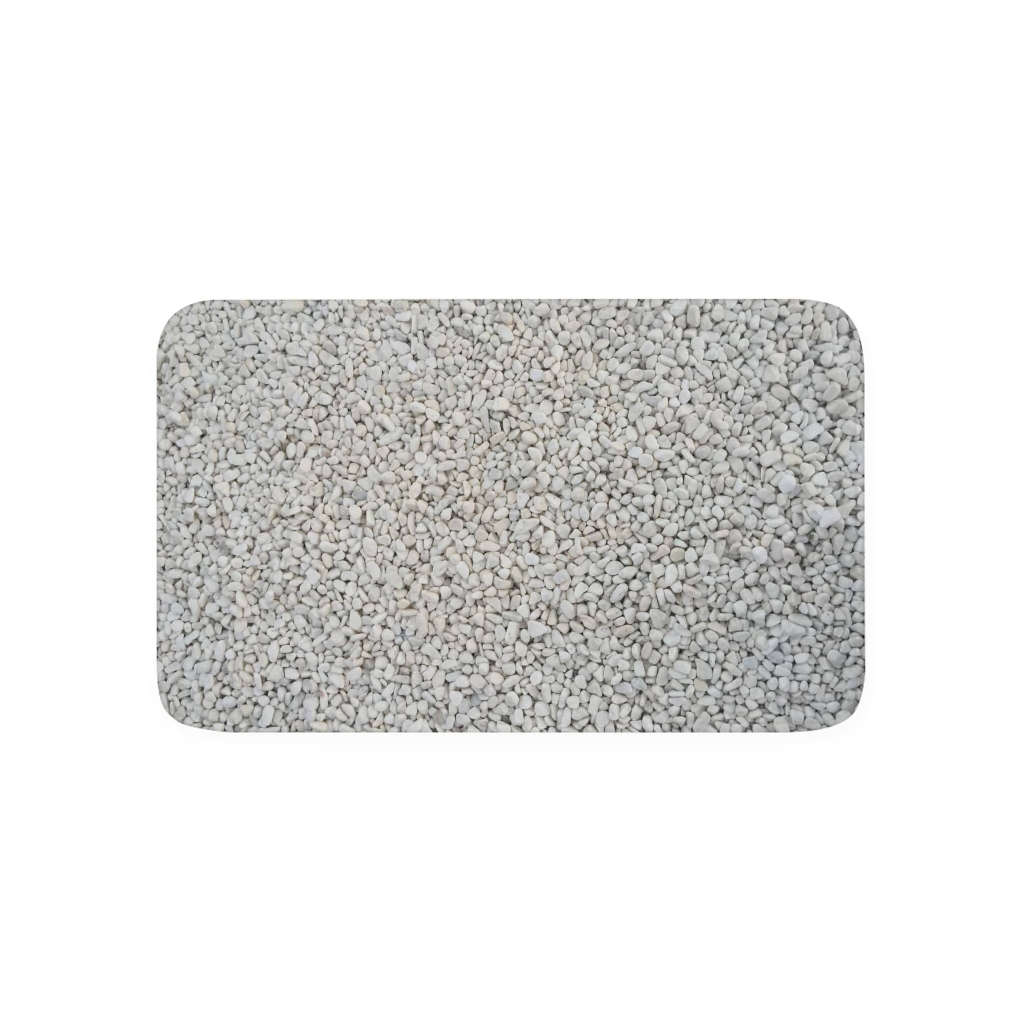 Printify Home Decor White / 30” x 18” White Crunchy Clean Gravel  - Memory Foam Bath Mat
