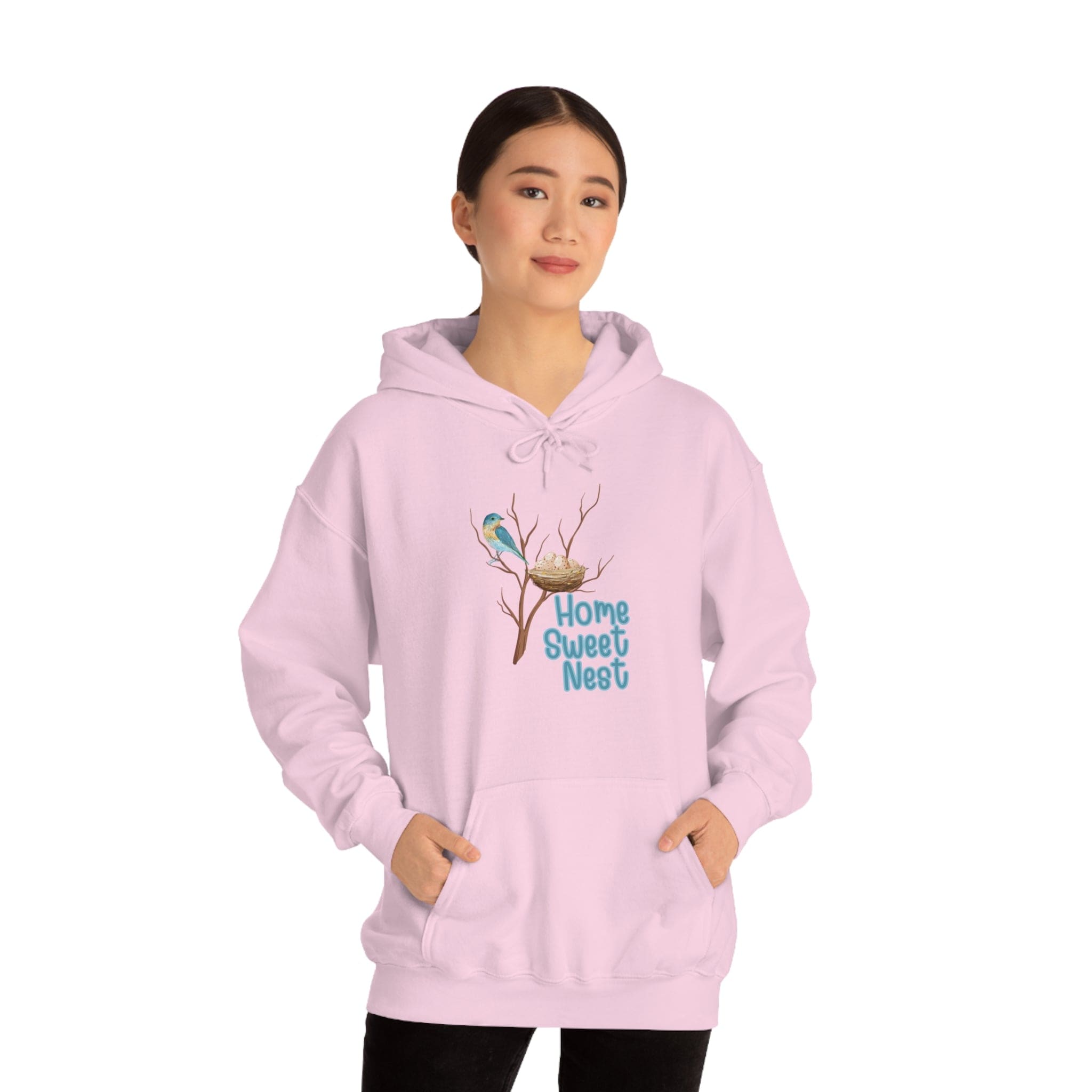 Printify Hoodie Light Pink / S Home Sweet Nest - Heavy Blend™ Hooded Sweatshirt