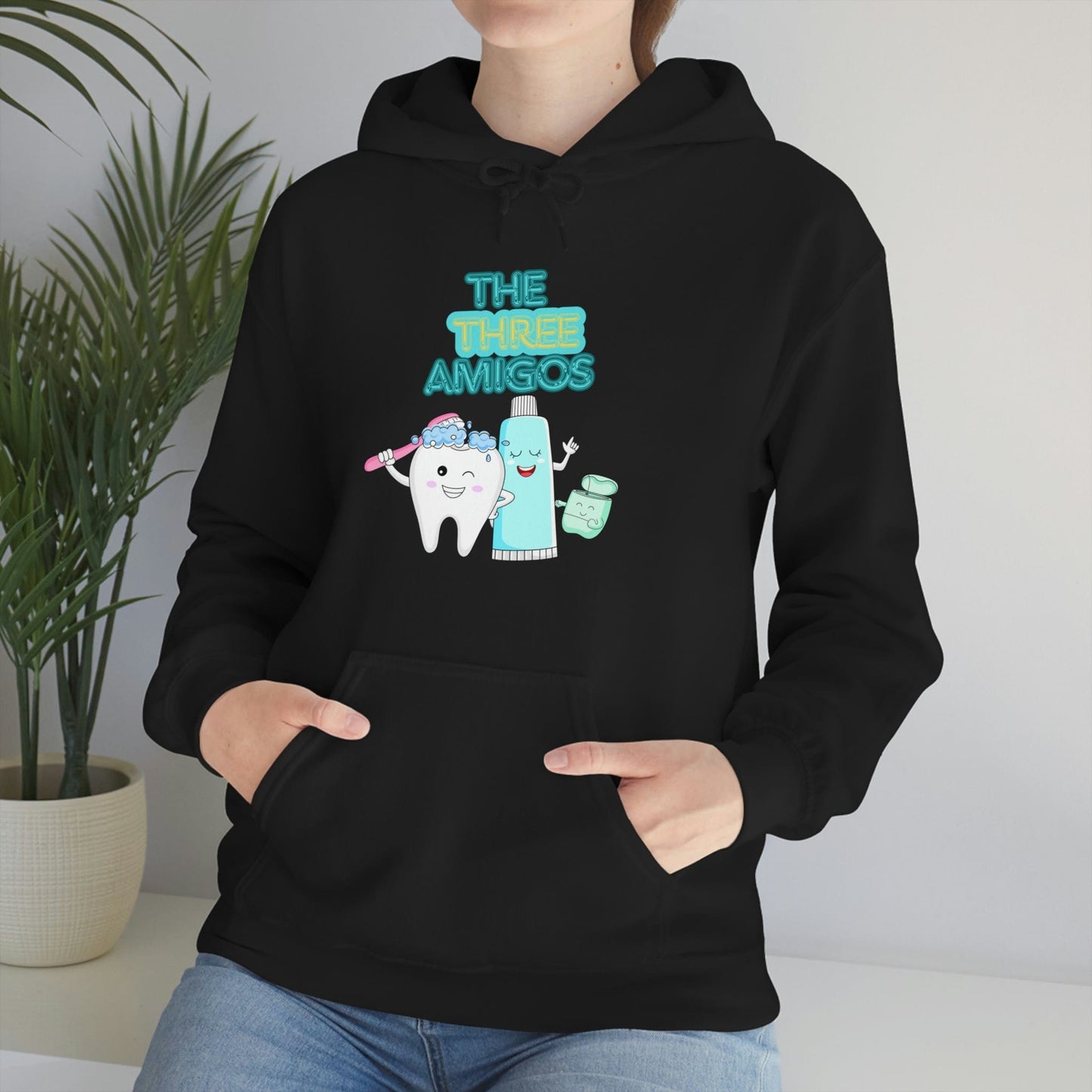 Printify Hoodie Black / S The three Amigos - Dental - Unisex Heavy Blend™ Hooded Sweatshirt