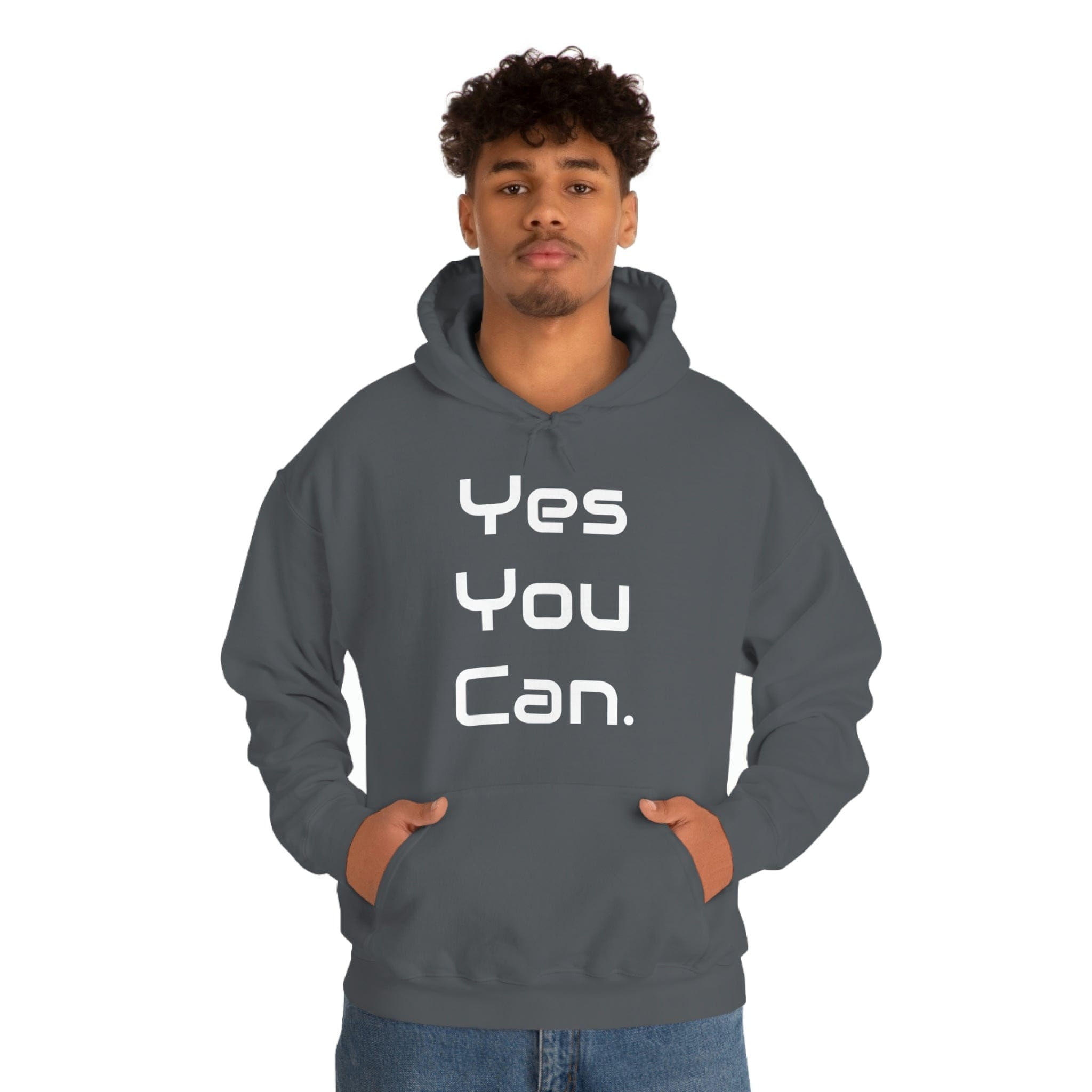 Printify Hoodie Charcoal / S Yes You Can - Unisex Heavy Blend™ Hooded Sweatshirt