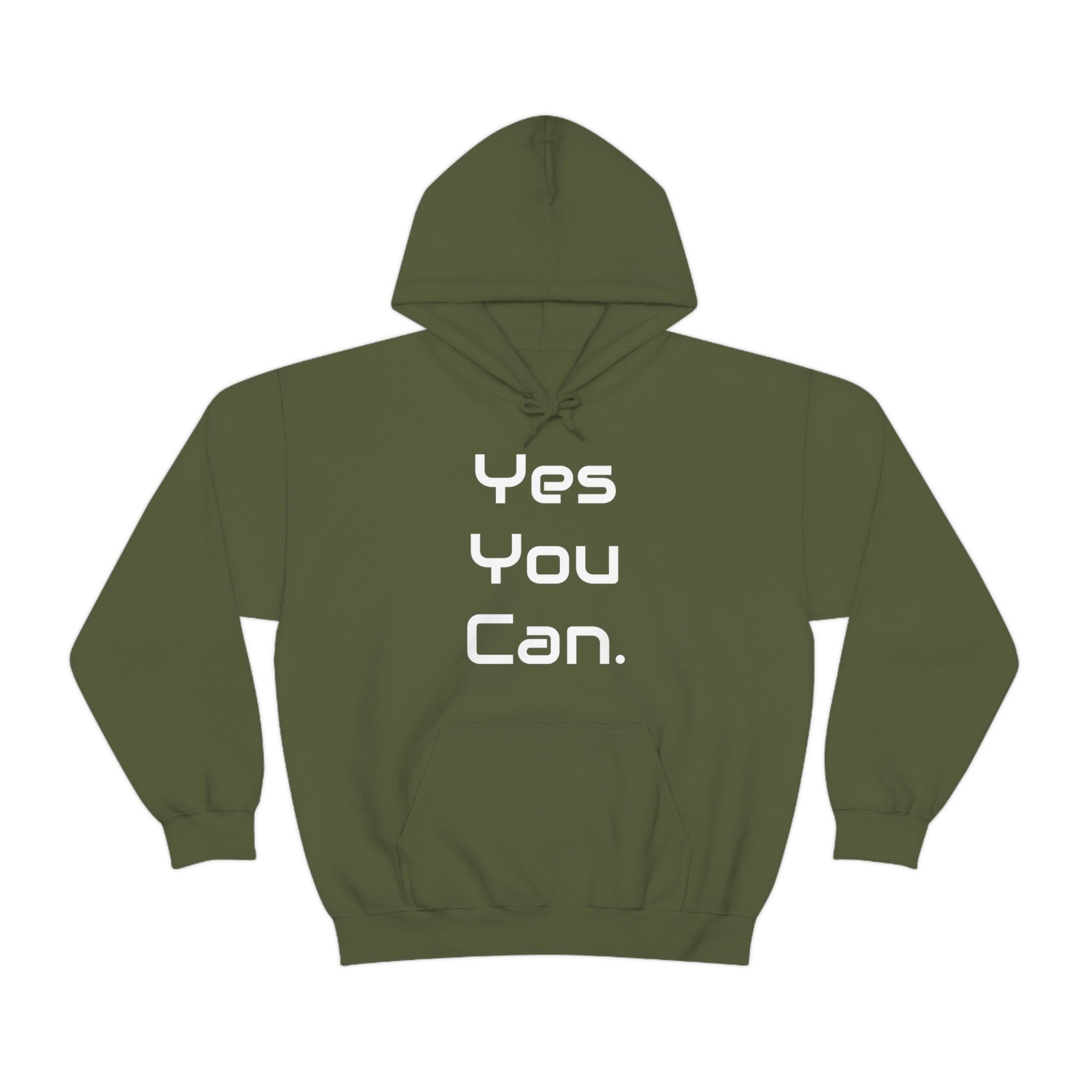 Printify Hoodie Military Green / S Yes You Can - Unisex Heavy Blend™ Hooded Sweatshirt