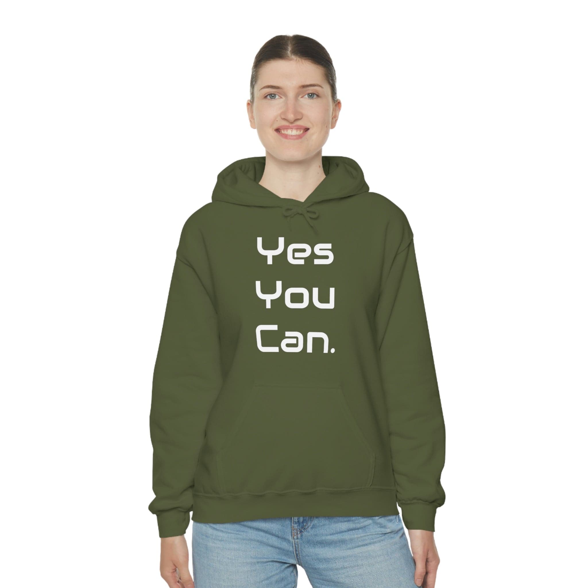 Printify Hoodie Yes You Can - Unisex Heavy Blend™ Hooded Sweatshirt