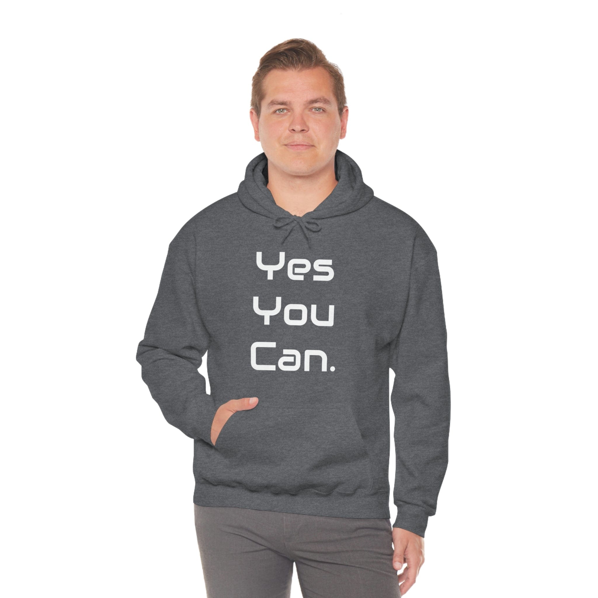 Printify Hoodie Yes You Can - Unisex Heavy Blend™ Hooded Sweatshirt