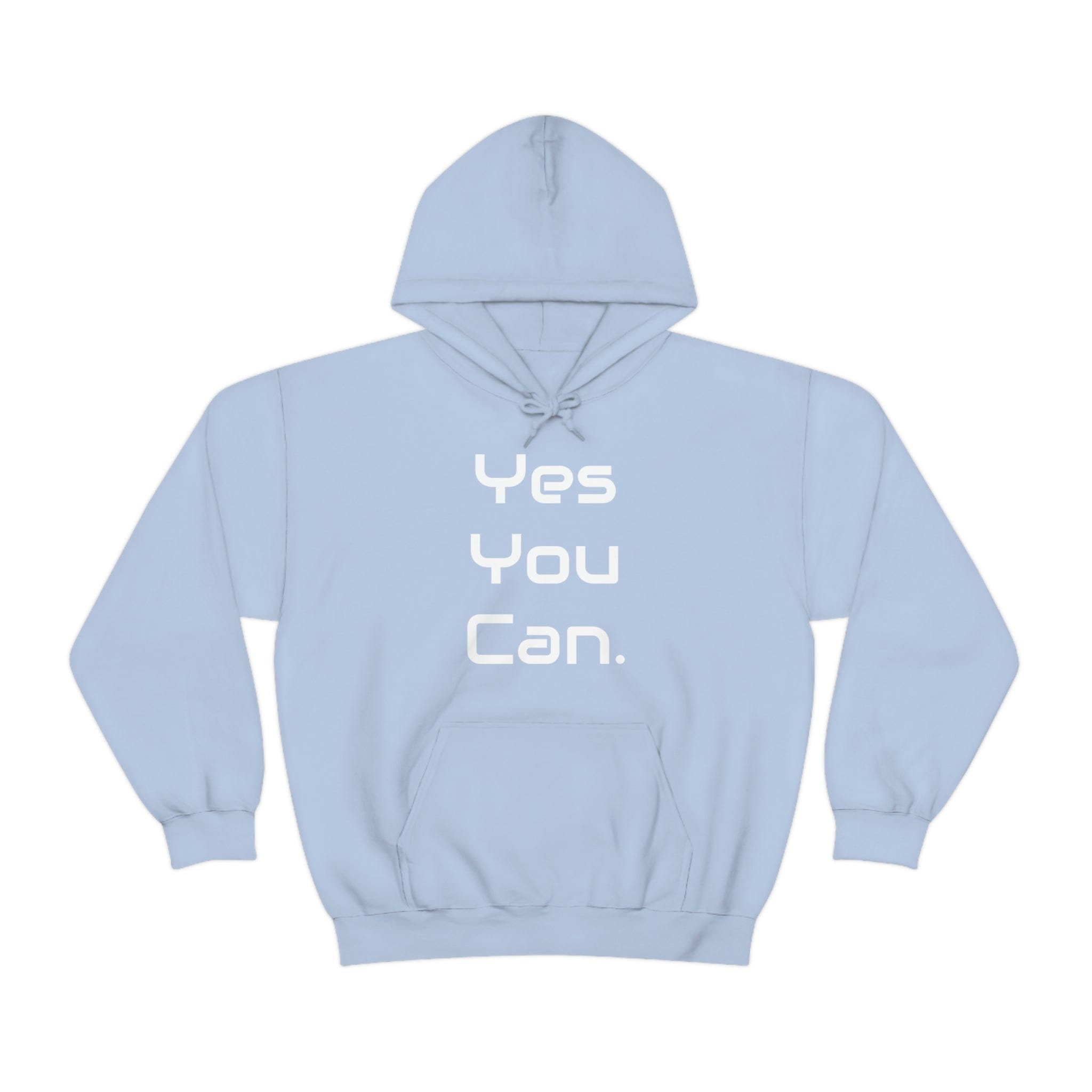 Printify Hoodie Light Blue / S Yes You Can - Unisex Heavy Blend™ Hooded Sweatshirt