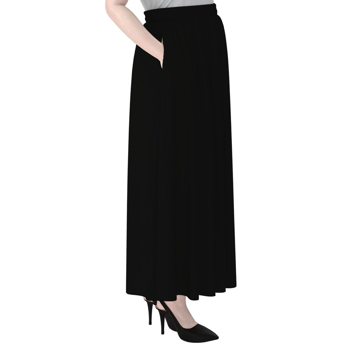 Yoycol Jet Black - Women's Maxi Chiffon Skirts With Lining
