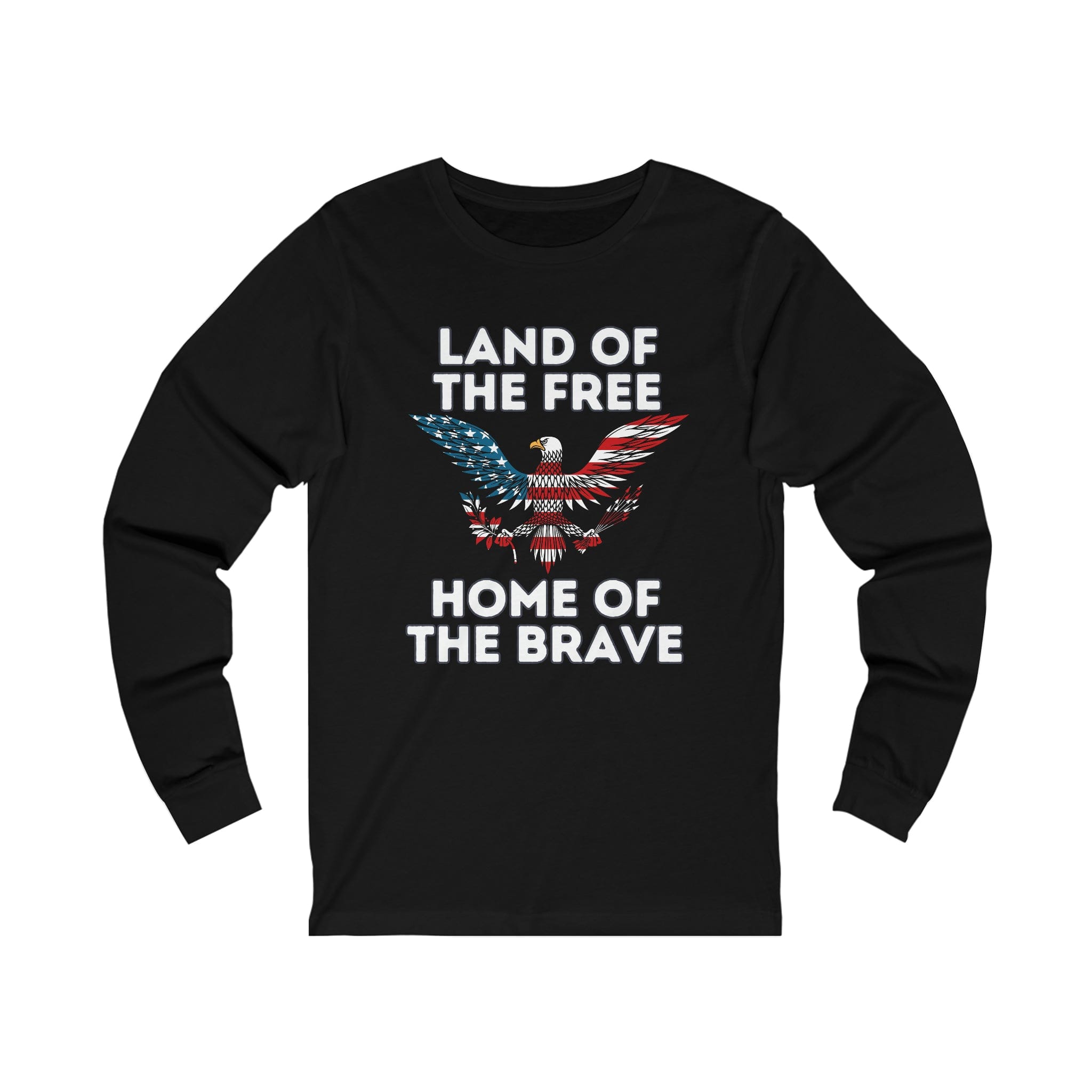 Printify Long-sleeve XS / Black Land of the Free, Home of the Brave - Unisex Jersey Long Sleeve Tee