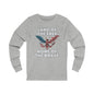 Printify Long-sleeve XS / Athletic Heather Land of the Free, Home of the Brave - Unisex Jersey Long Sleeve Tee