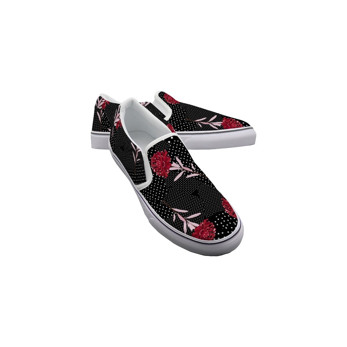 Yoycol White / US6(EUR36) Mod Roses - Women's Slip On Sneakers