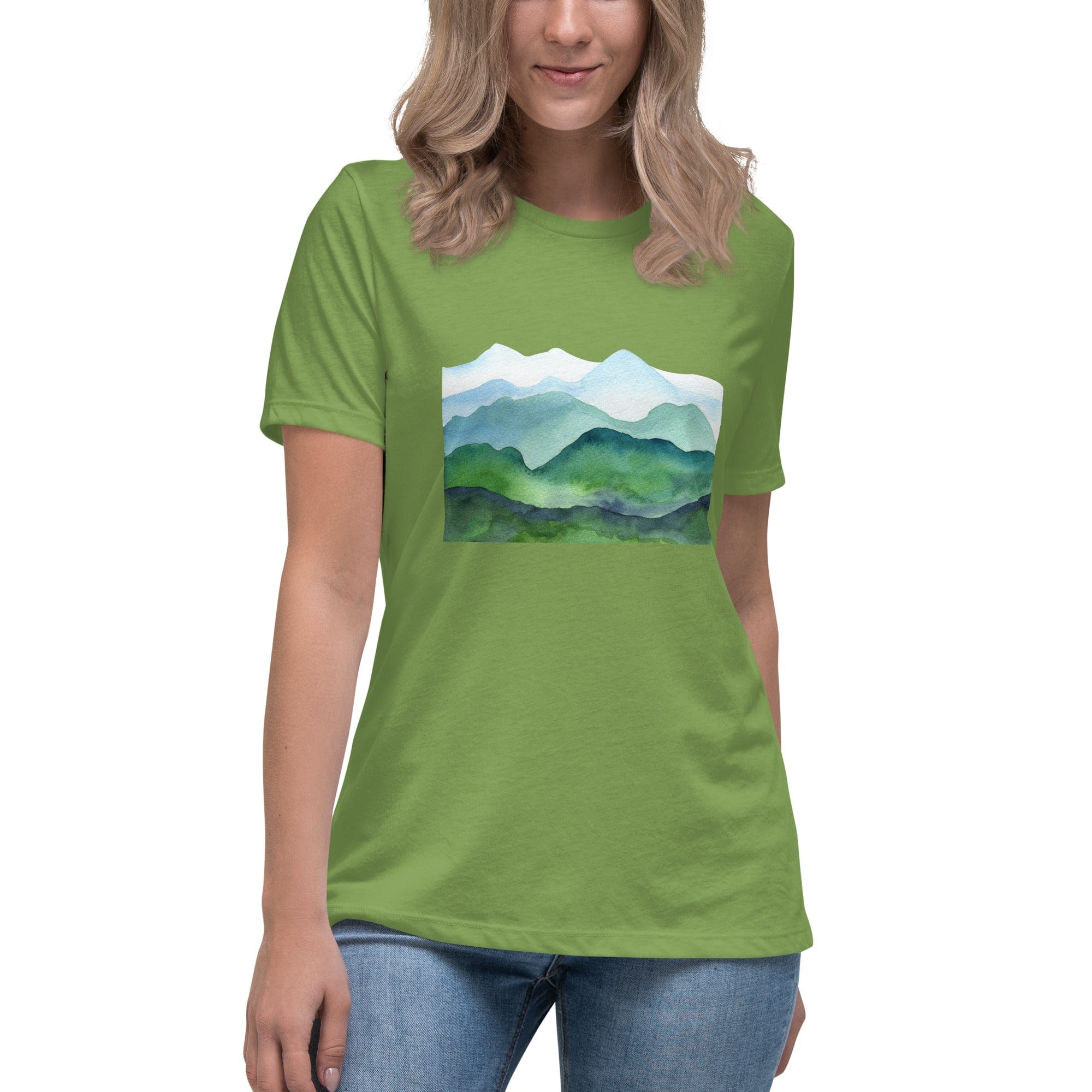 Spruced Roost Leaf / S Mountain Layers Womens Relaxed T-Shirt - S-3XL
