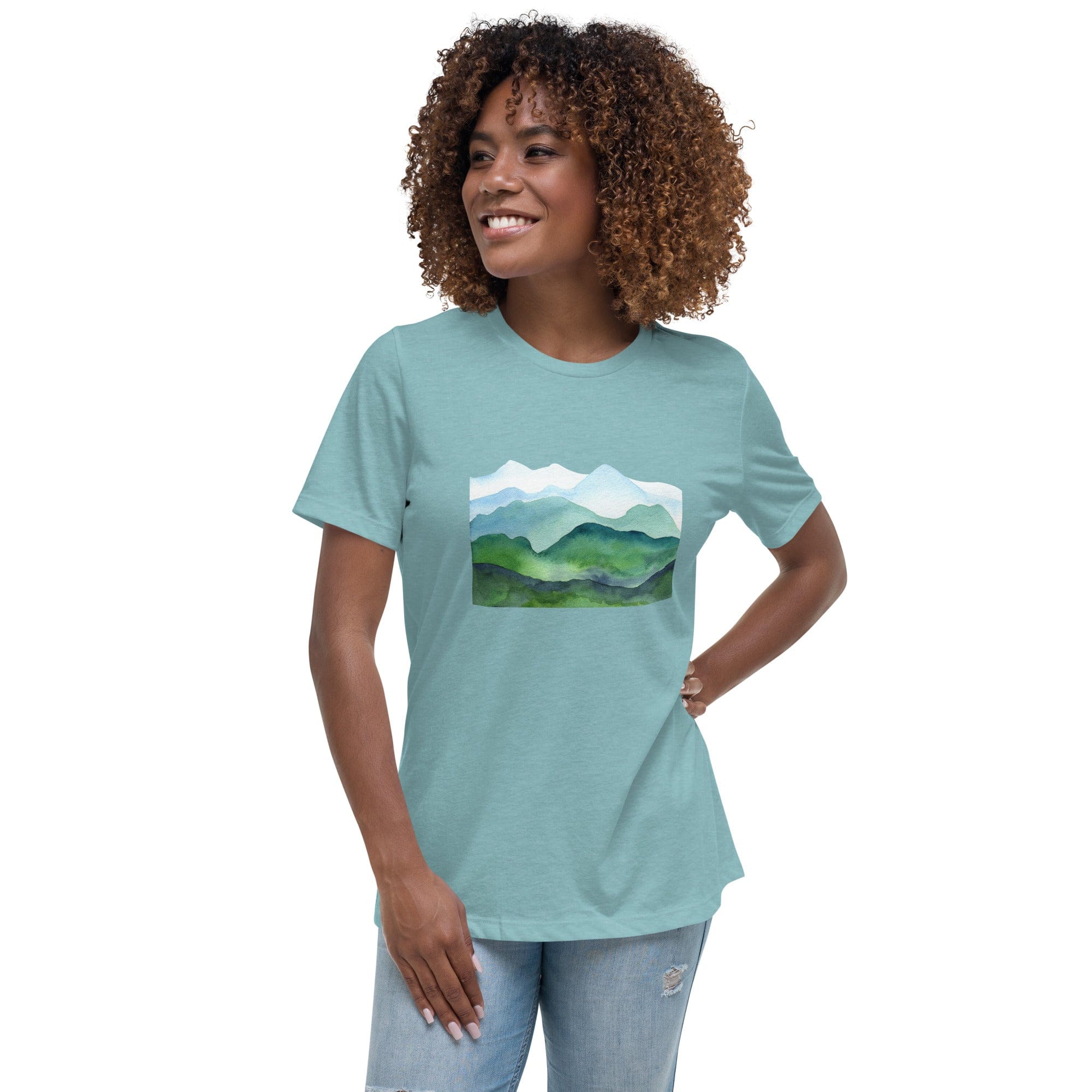 Spruced Roost Mountain Layers Womens Relaxed T-Shirt - S-3XL