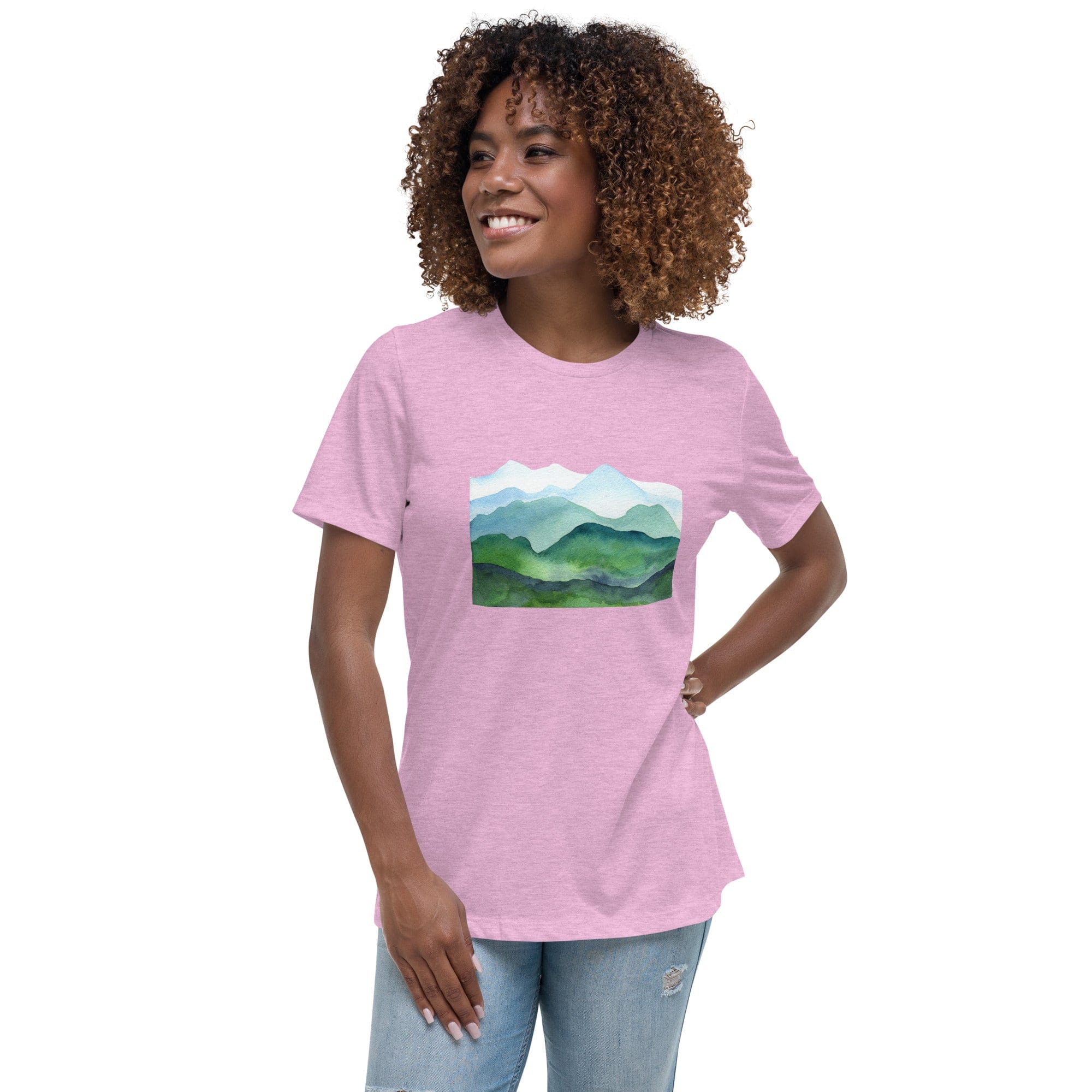 Spruced Roost Mountain Layers Womens Relaxed T-Shirt - S-3XL