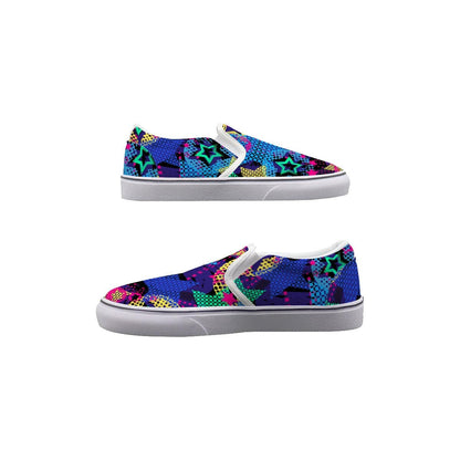 Yoycol Neon Stars - Women's Slip On Sneakers