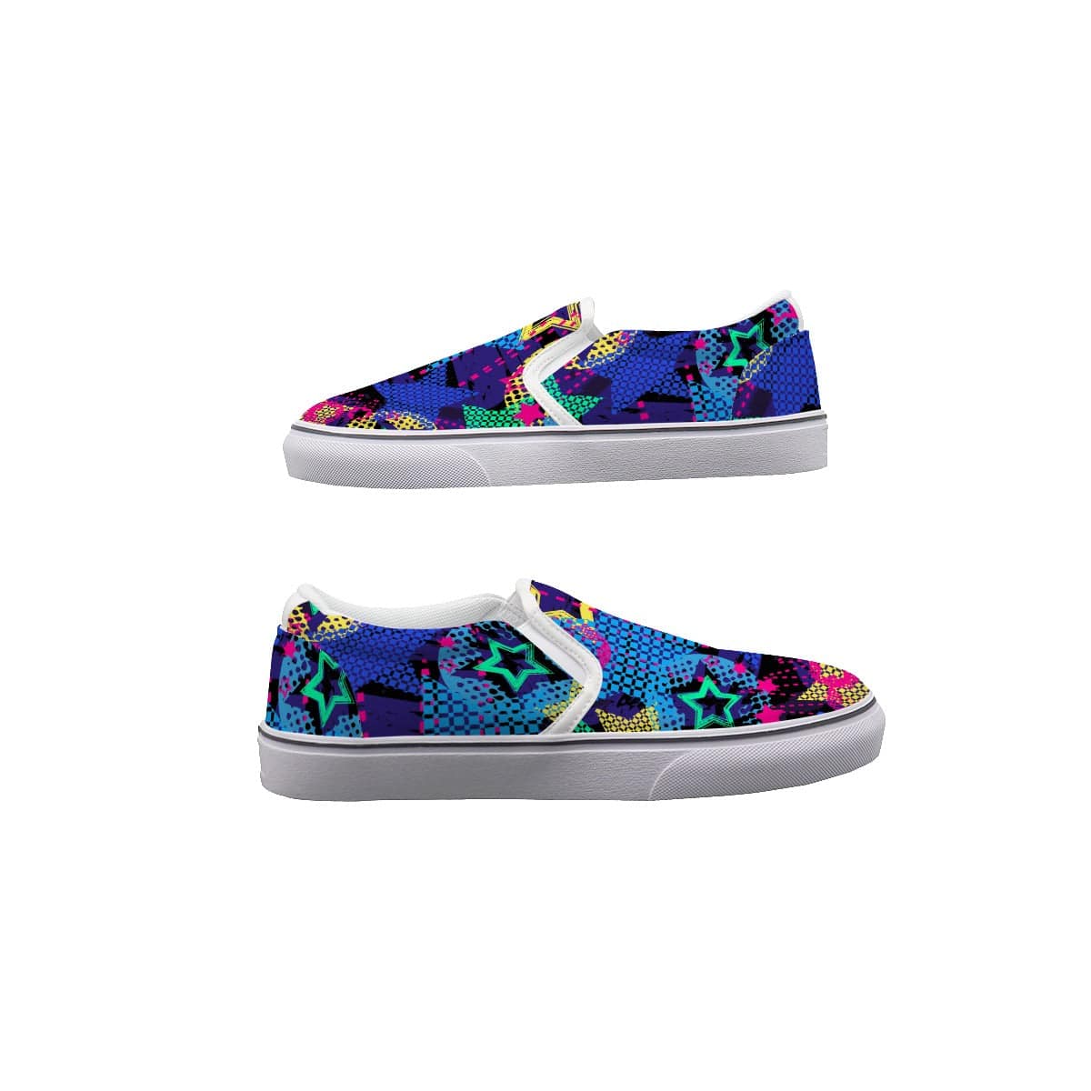 Yoycol Neon Stars - Women's Slip On Sneakers