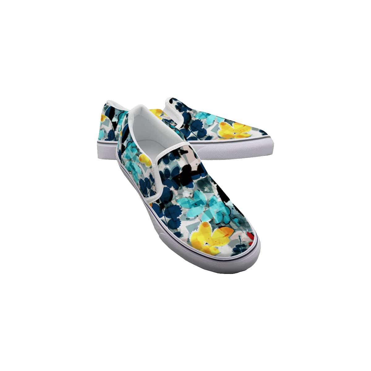 Yoycol White / US6(EUR36) Painted Flora - Women's Slip On Sneakers