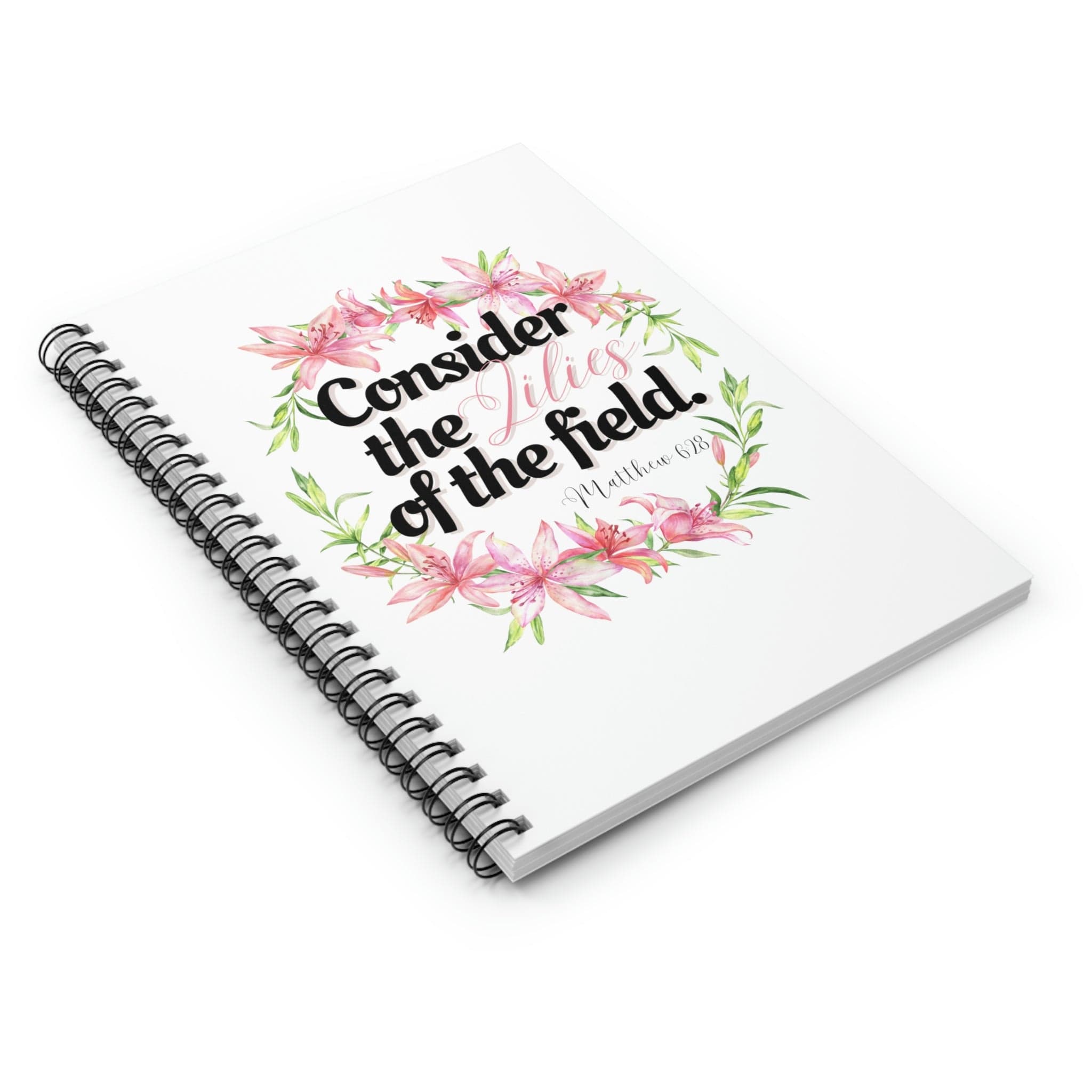 Printify Paper products One Size Lilies - Spiral Notebook - Ruled Line