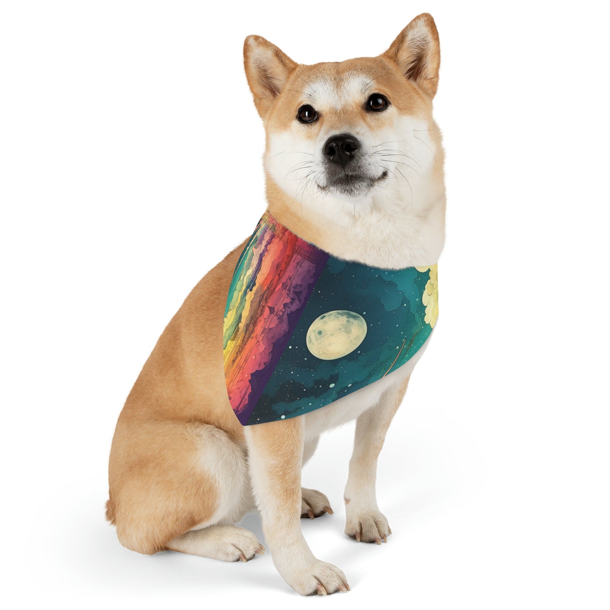 Printify Pets L Bark at the Moon - Pet Bandana Collar