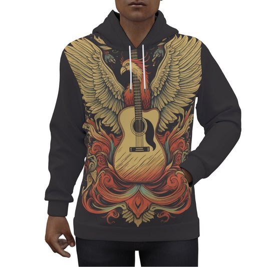 Yoycol 2XL / White Phoenix Guitarra - Men's Pullover Hoodie