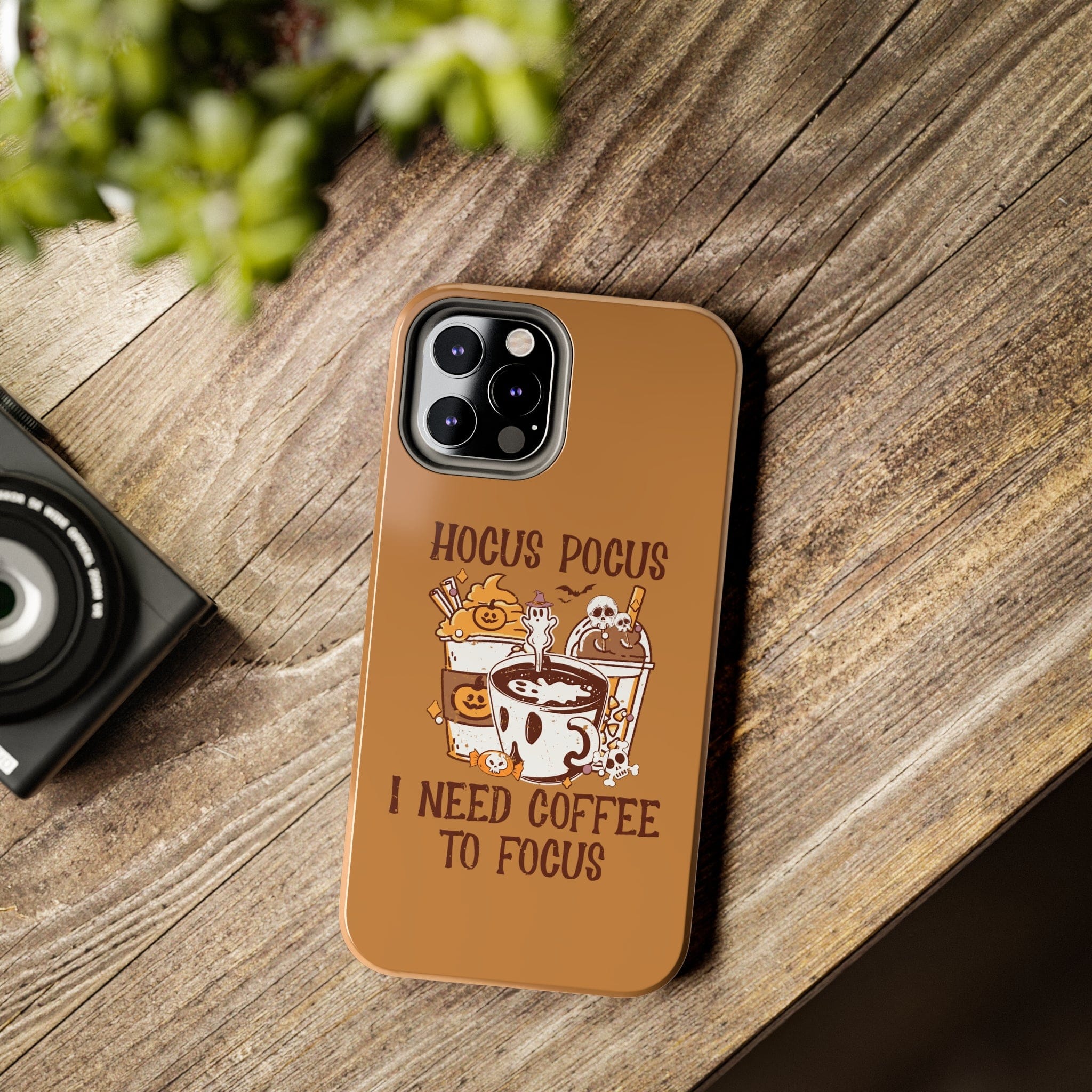 Printify Phone Case iPhone 12 Pro Hocus Pocus I need Coffee to Focus   - Tough Phone Cases
