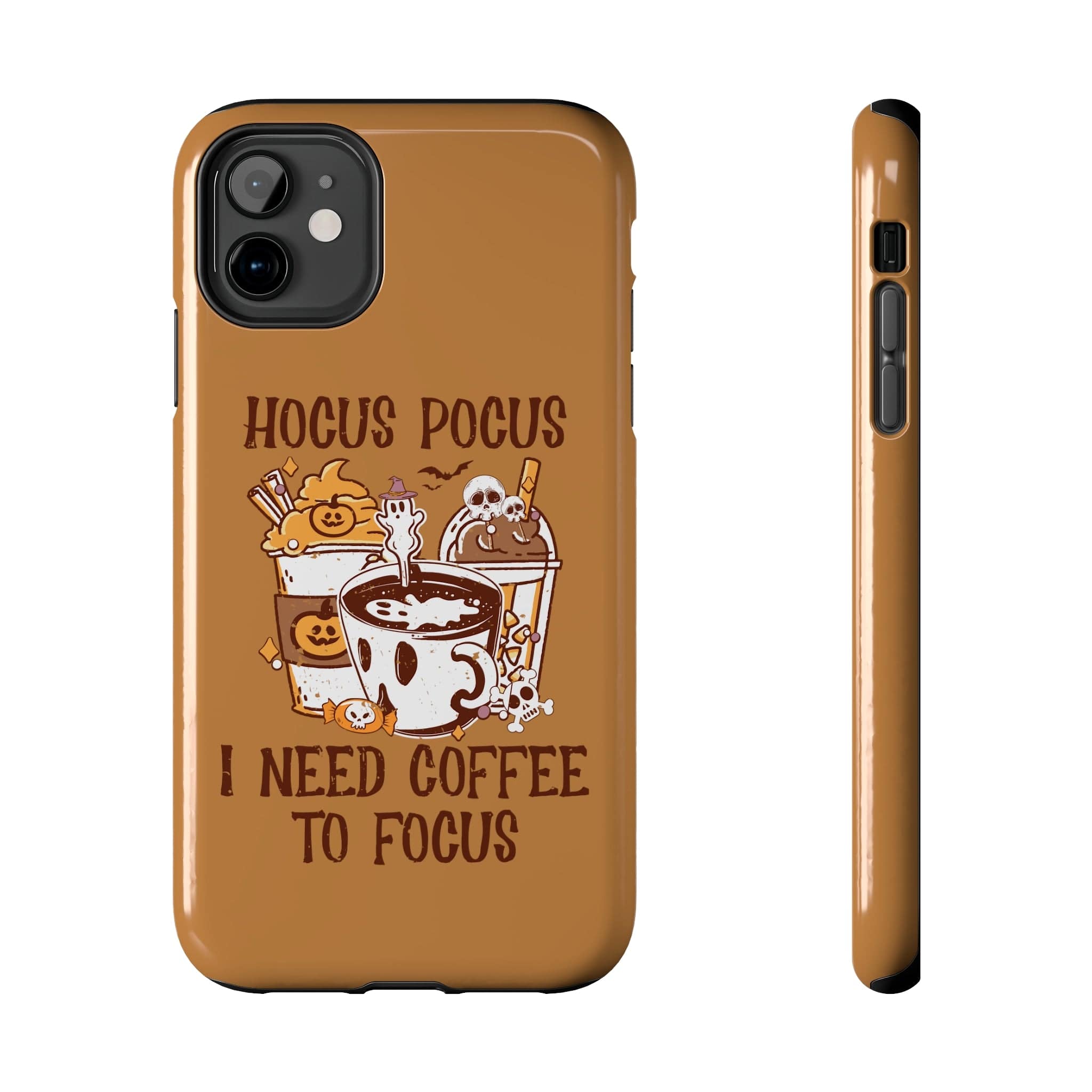 Printify Phone Case Hocus Pocus I need Coffee to Focus   - Tough Phone Cases