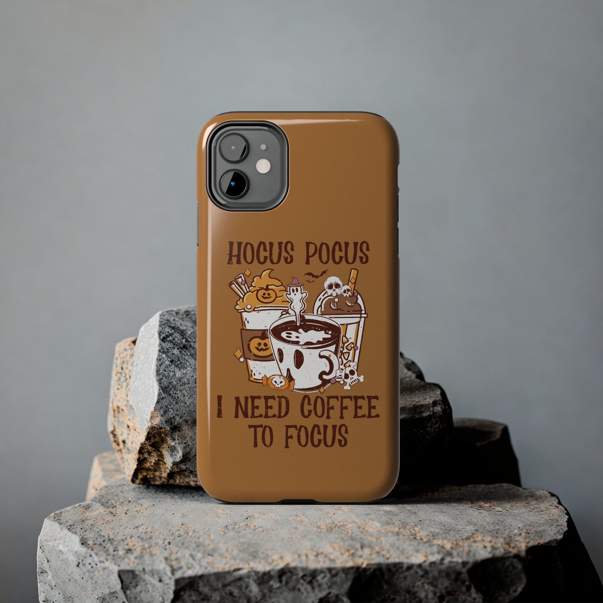 Printify Phone Case Hocus Pocus I need Coffee to Focus   - Tough Phone Cases