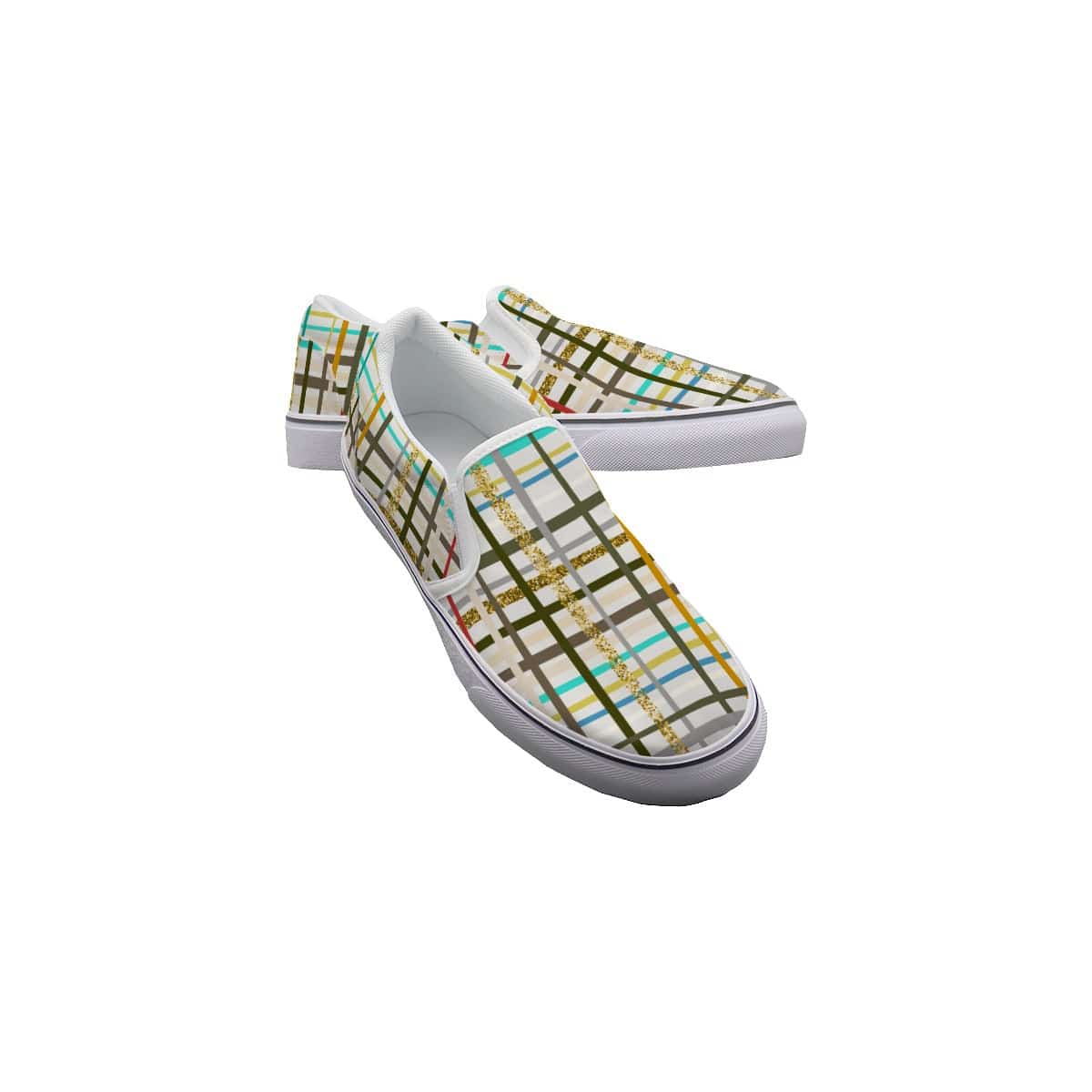 Yoycol White / US6(EUR36) Plaid Walkers - Women's Slip On Sneakers