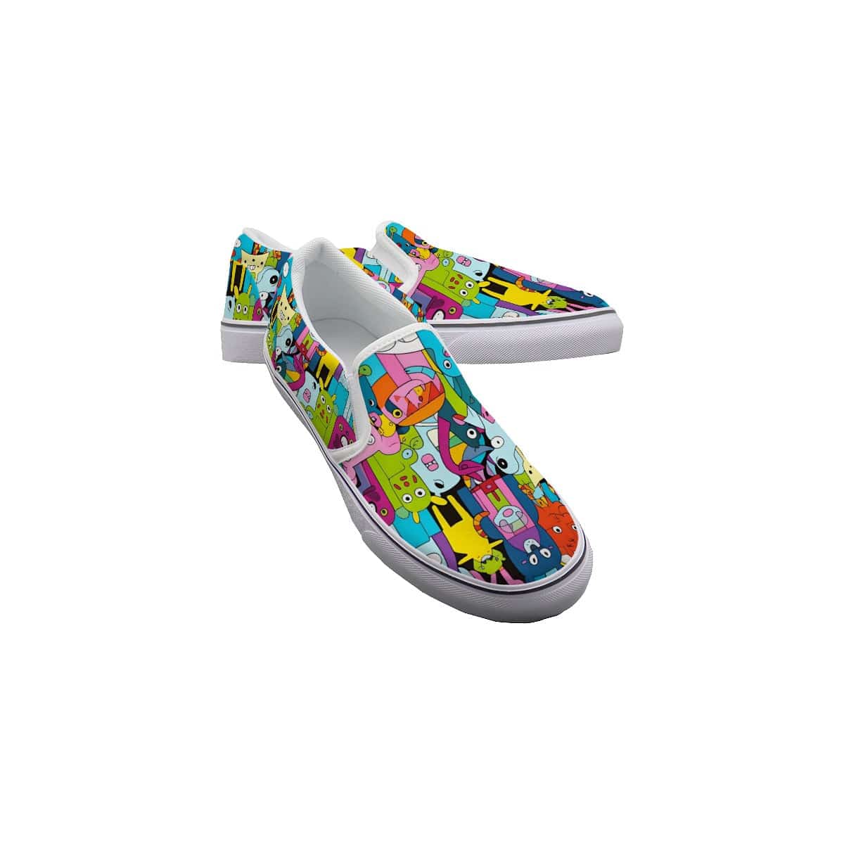 Yoycol White / US6(EUR36) Playful Pals - Women's Slip On Sneakers