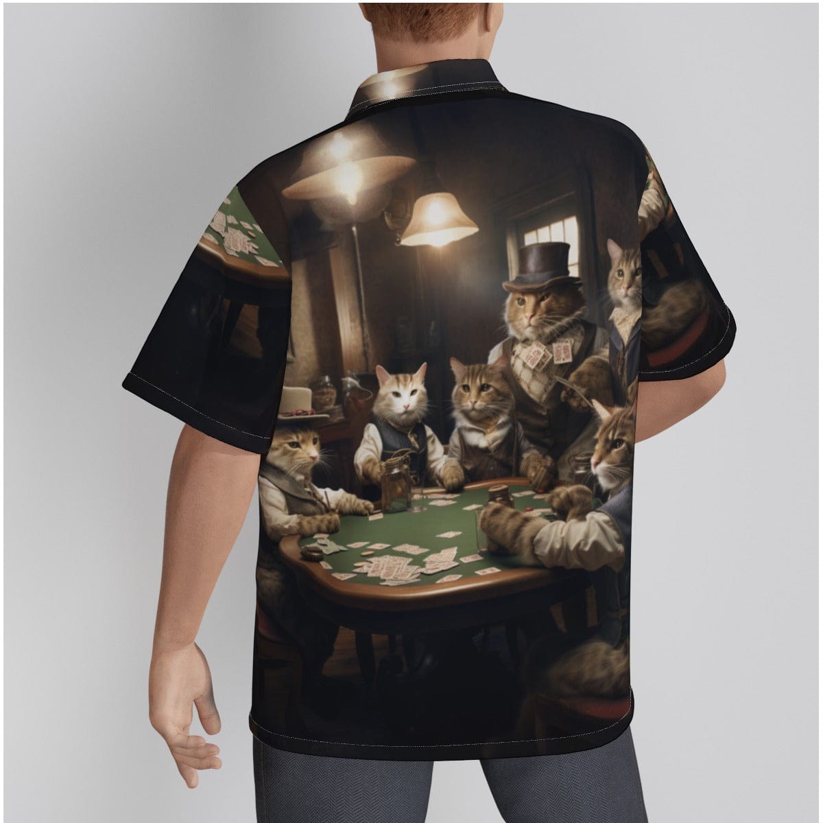 Yoycol Poker Cats - Men's Hawaiian Shirt With Button Closure