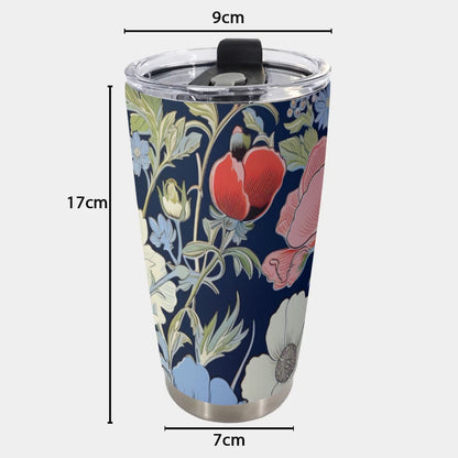 Yoycol 20OZ / White Poppy White and Red Tumbler 20oz