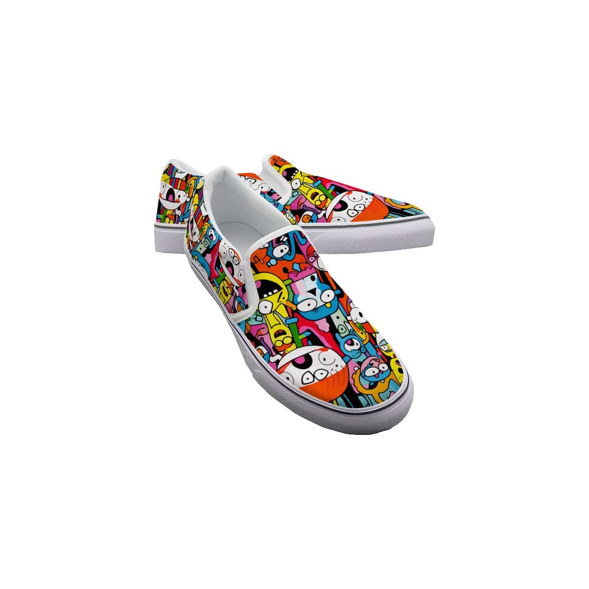 Yoycol White / US6(EUR36) Quirky Friend or Foe - Women's Slip On Sneakers