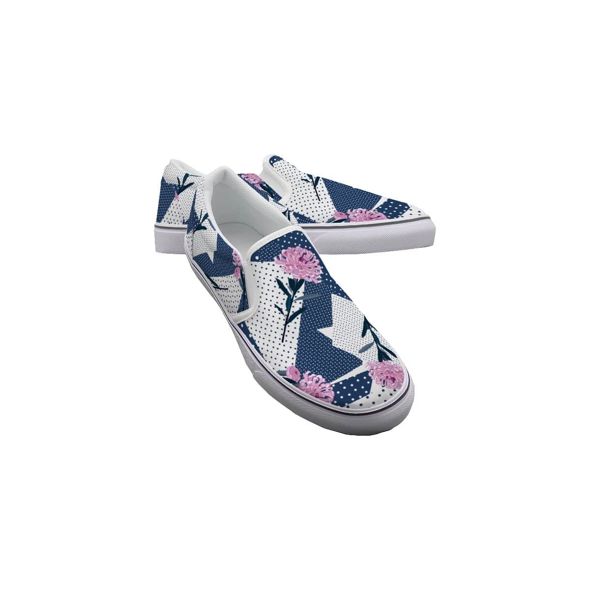 Yoycol White / US6(EUR36) Rad Roses - Women's Slip On Sneakers
