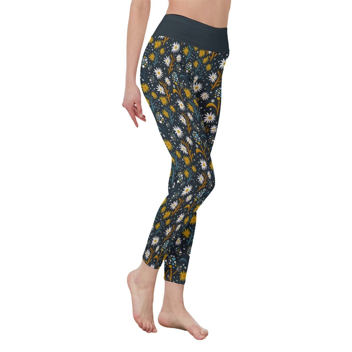 Yoycol Retro Print - Women's High Waist Leggings | Side Stitch Closure