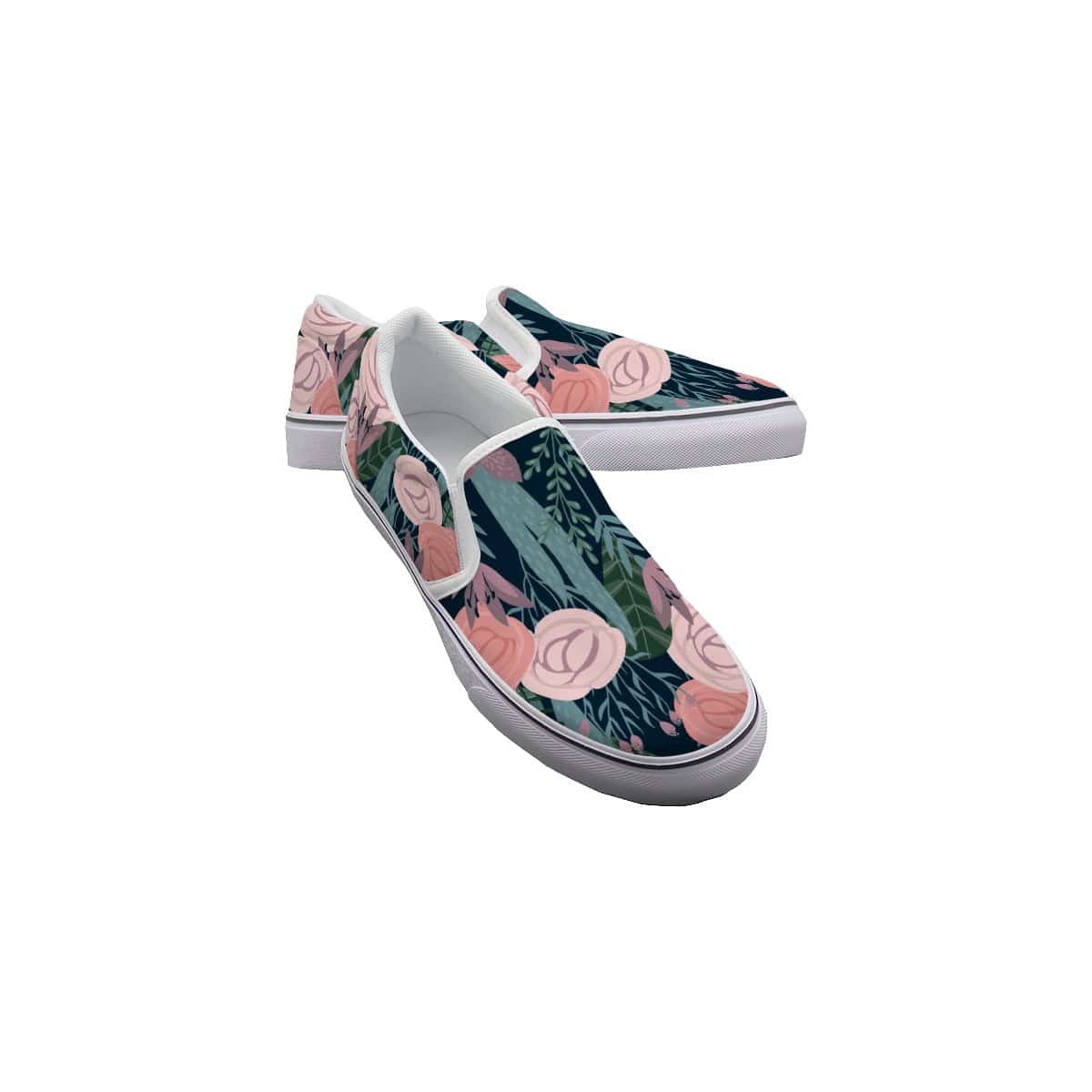 Yoycol White / US6(EUR36) Rose Trellis - Women's Slip On Sneakers